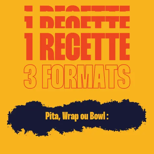 1 RECETTE 3 FORMATS : PITA, WRAP OU BOWL