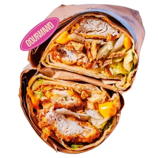 Berliner_Wrap Photo du kebab version wrap de Berliner avec le badge GOURMAND