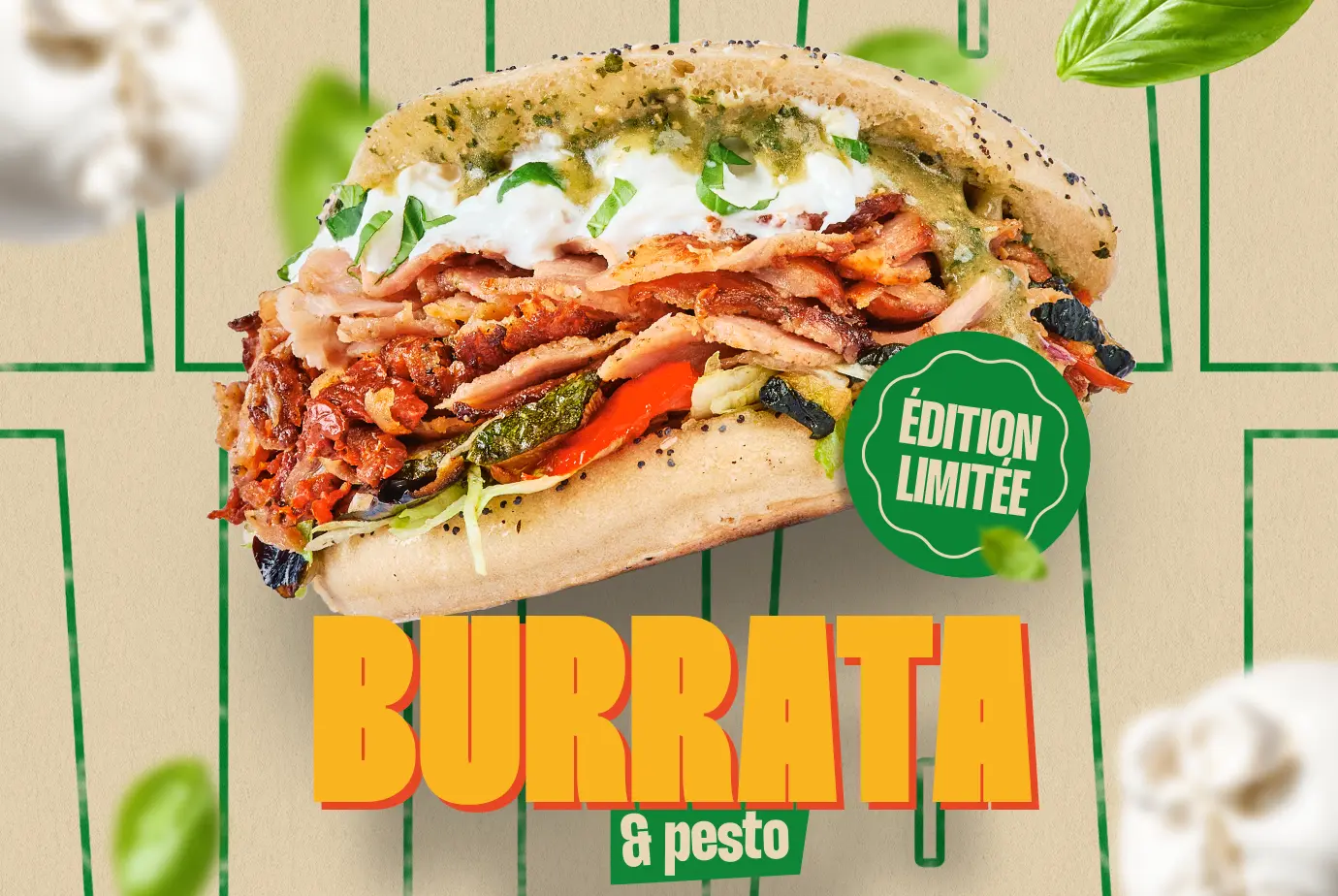 Menu Burrata % Pesto